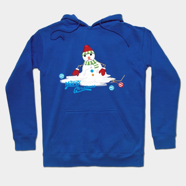 merry christmas melting snowman Hoodie by gossiprag